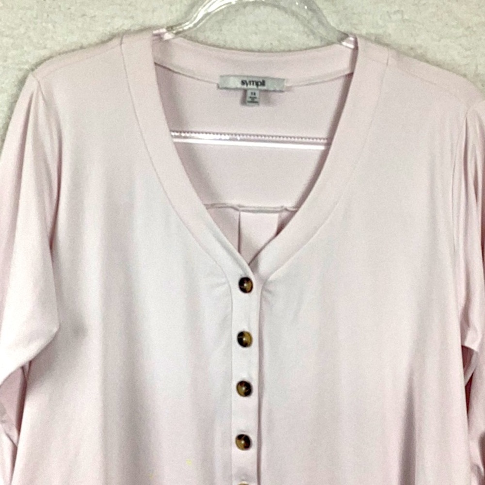 Sympli Pleated Front Henley Blouse, Women’s Size 12. - Picture 2 of 9